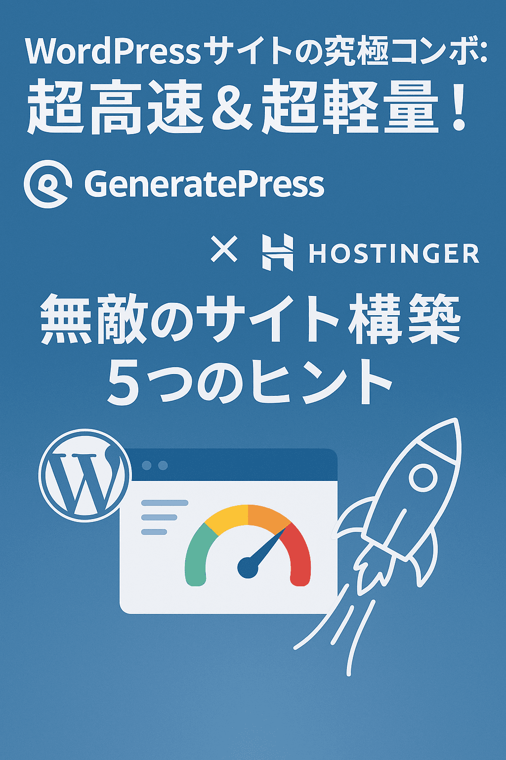 WordPressサイトの究極コンボ：超高速＆超軽量！GeneratePressとLiteSpeedキャッシュサーバー機能搭載のHostingerで無敵のサイト構築 5つのヒント